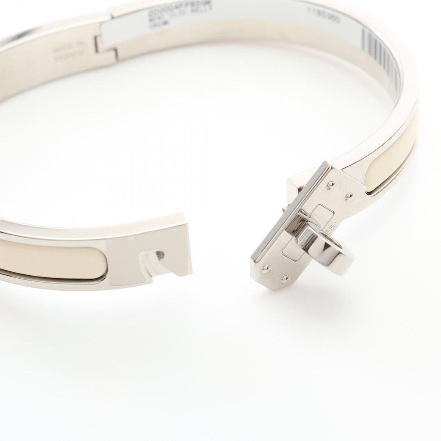 HERMES Mini Click Kelly Bangle - Pristine Stainless Steel Elegance