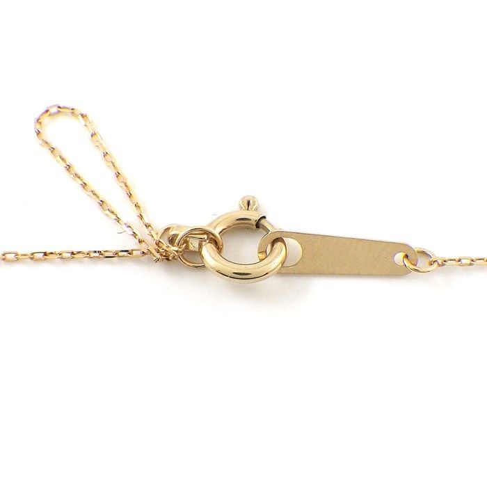 K10YG Round Circle Initial Necklace - Alphabet H