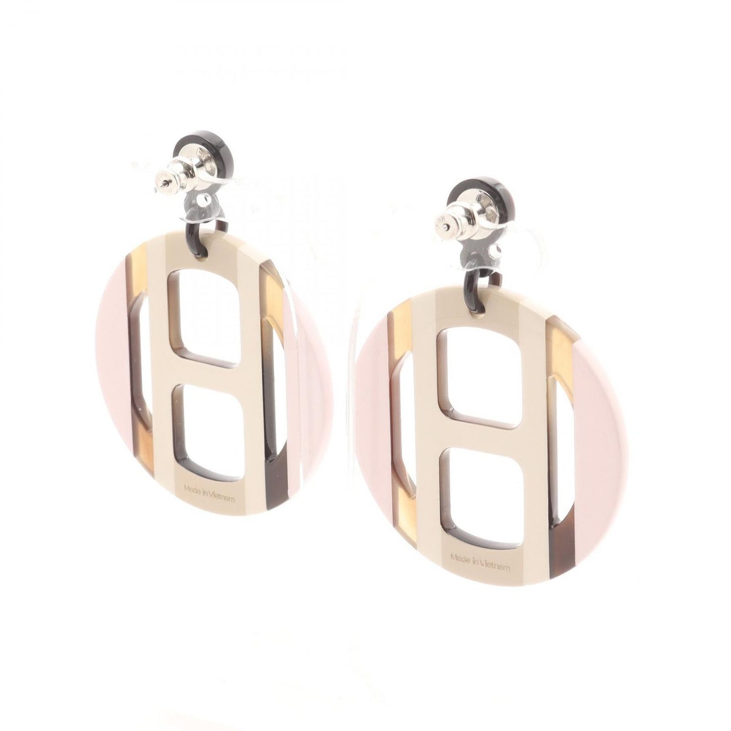 HERMES H Équipe Buffalo Horn Orb Earrings - Exquisite Craftsmanship