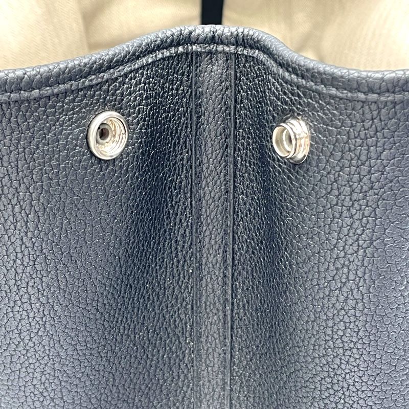 HERMES Garden Party PM Black Negonda Handbag with Silver Hardware