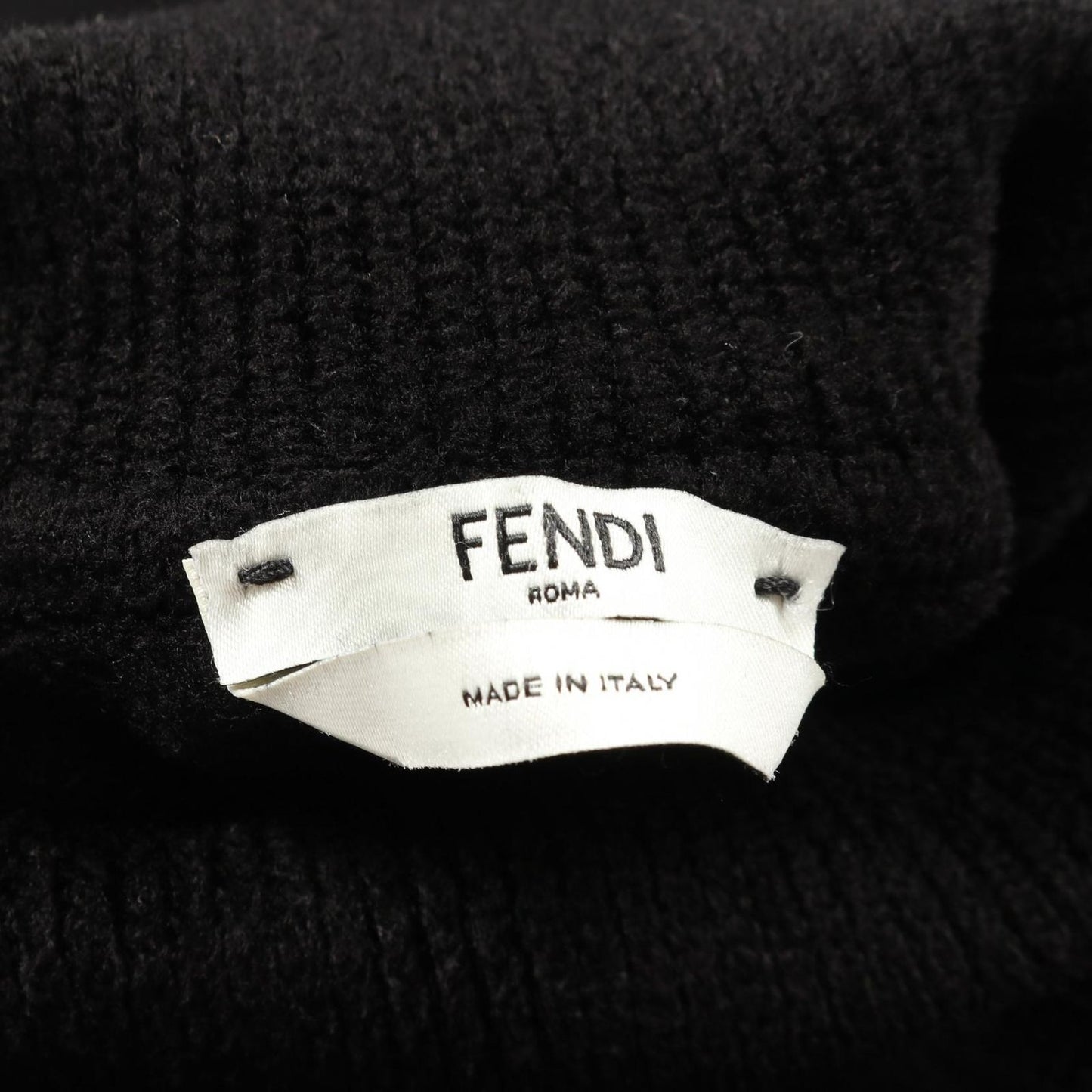 FENDI Black Zucca Knit Turtleneck - Timeless Elegance