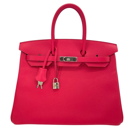 HERMES Birkin 35 D Stamp Rose Extreme with Silver Hardware