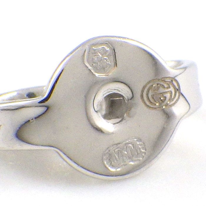 GUCCI G Logo Square Earrings in K18 White Gold - Exquisite Craftsmanship