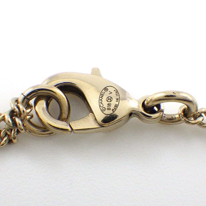 CHANEL Coco Mark Necklace with Imitation Pearls & Rhinestones