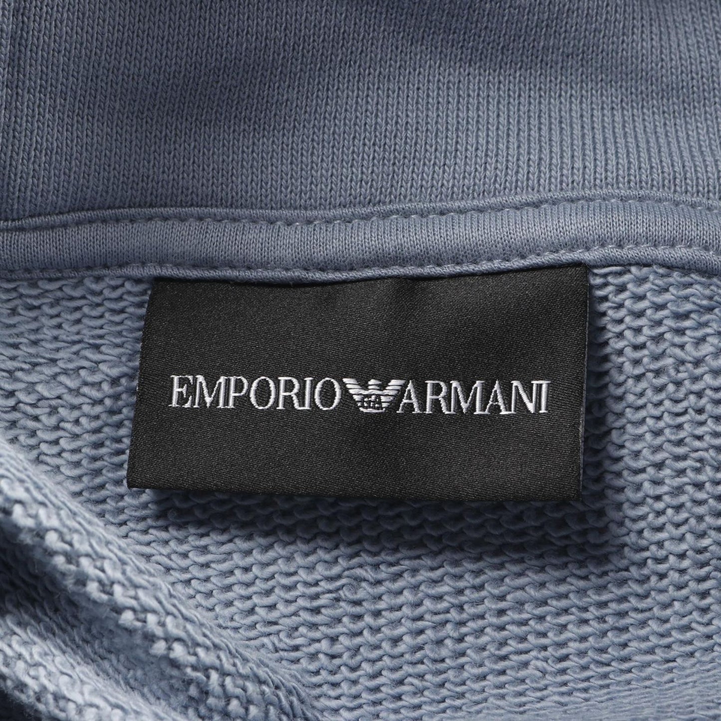 Emporio Armani Light Blue Cotton Hoodie - Exclusive Luxury Wear