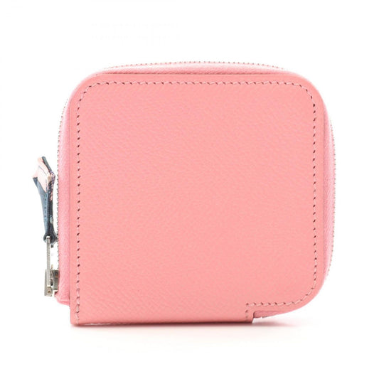HERMES Azap Compact Mini Coin Case in Rose Confetti - Exquisite Craftsmanship