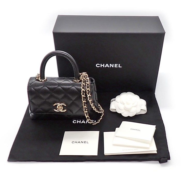 Chanel Coco Handle Extra Mini Handbag in Black Caviar Leather