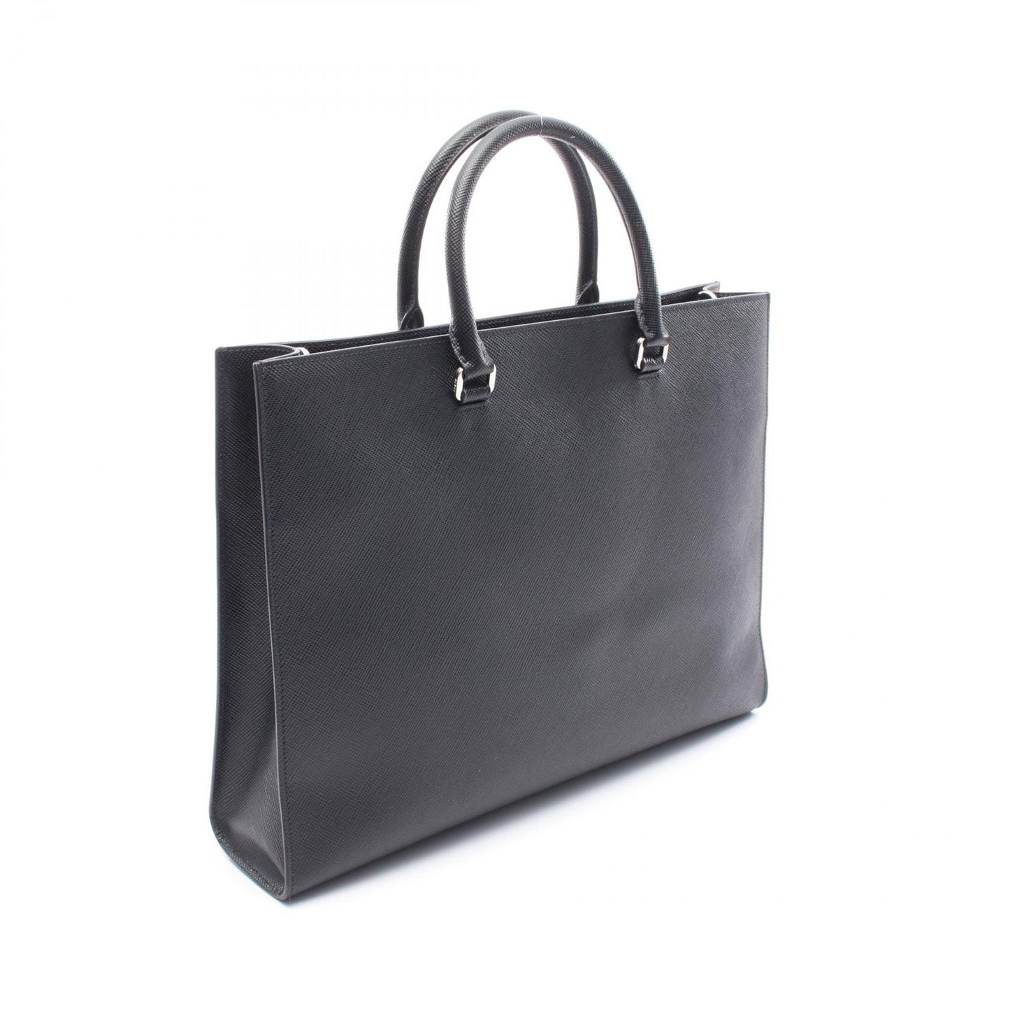 PRADA Black Leather Tote Bag 2VG101 - Unused Luxury Business Bag