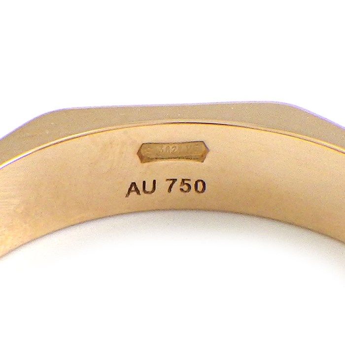 GUCCI Octagonal GG Logo Icon Ring in K18 Pink Gold - Size 9.5