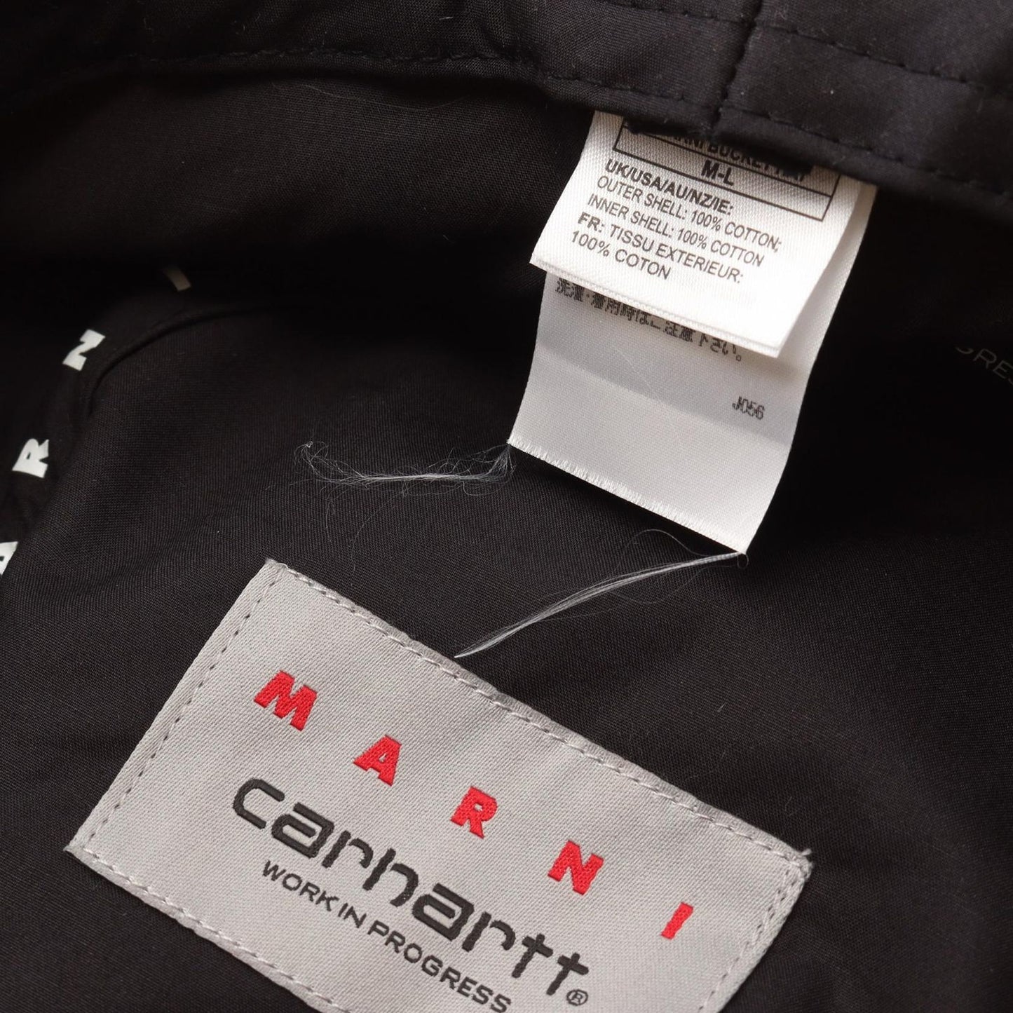 MARNI x CARHARTT Black Bucket Hat - Exclusive Collaboration