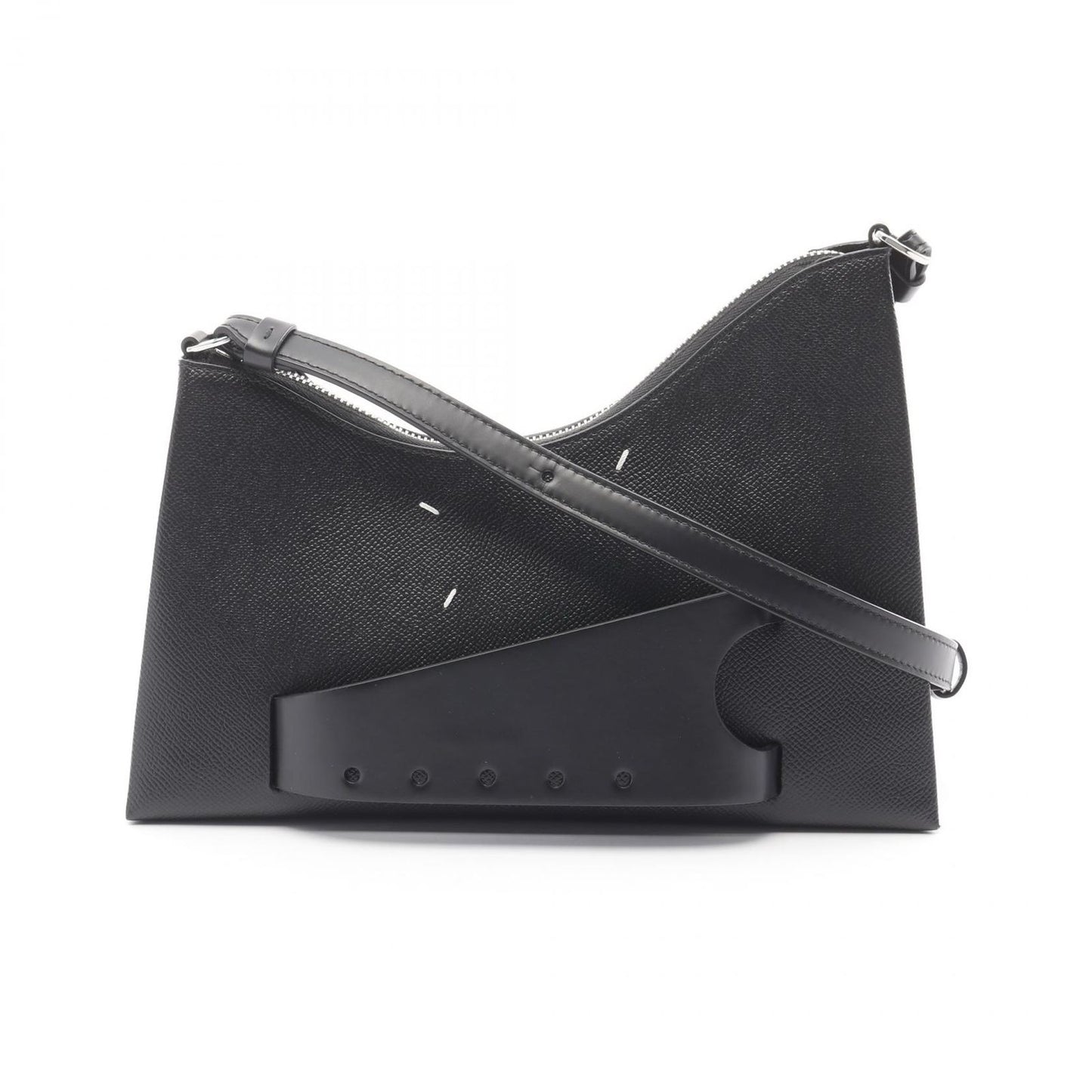 Maison Margiela Snatched Hobo Shoulder Bag - Black Leather
