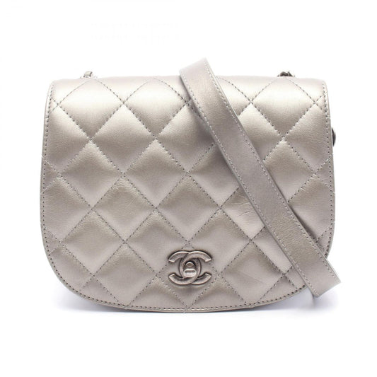 CHANEL Matelassé Silver Leather Shoulder Bag AP2344 - Timeless Elegance