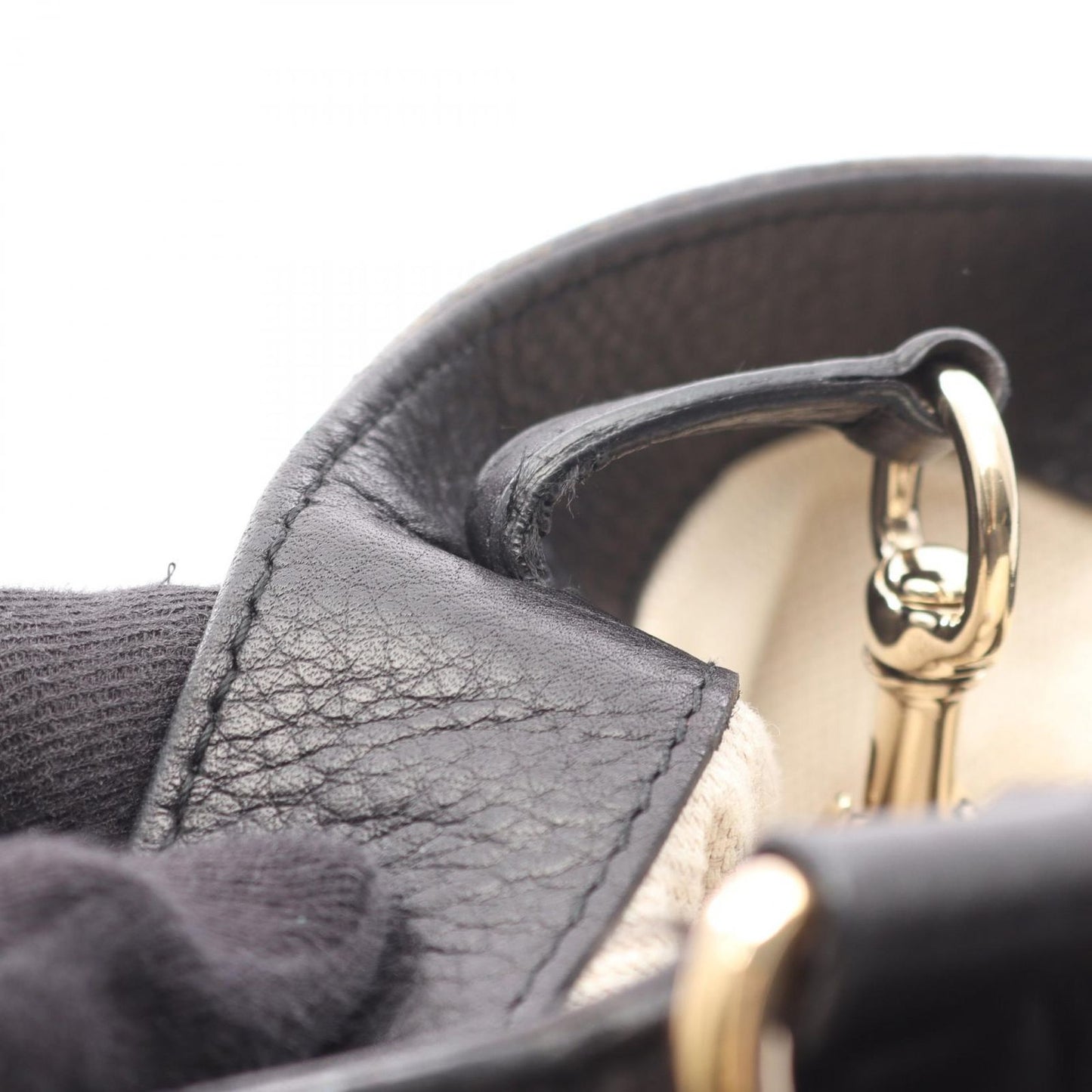 GUCCI Soho Seralius Interlocking G Tote Bag - Black Leather