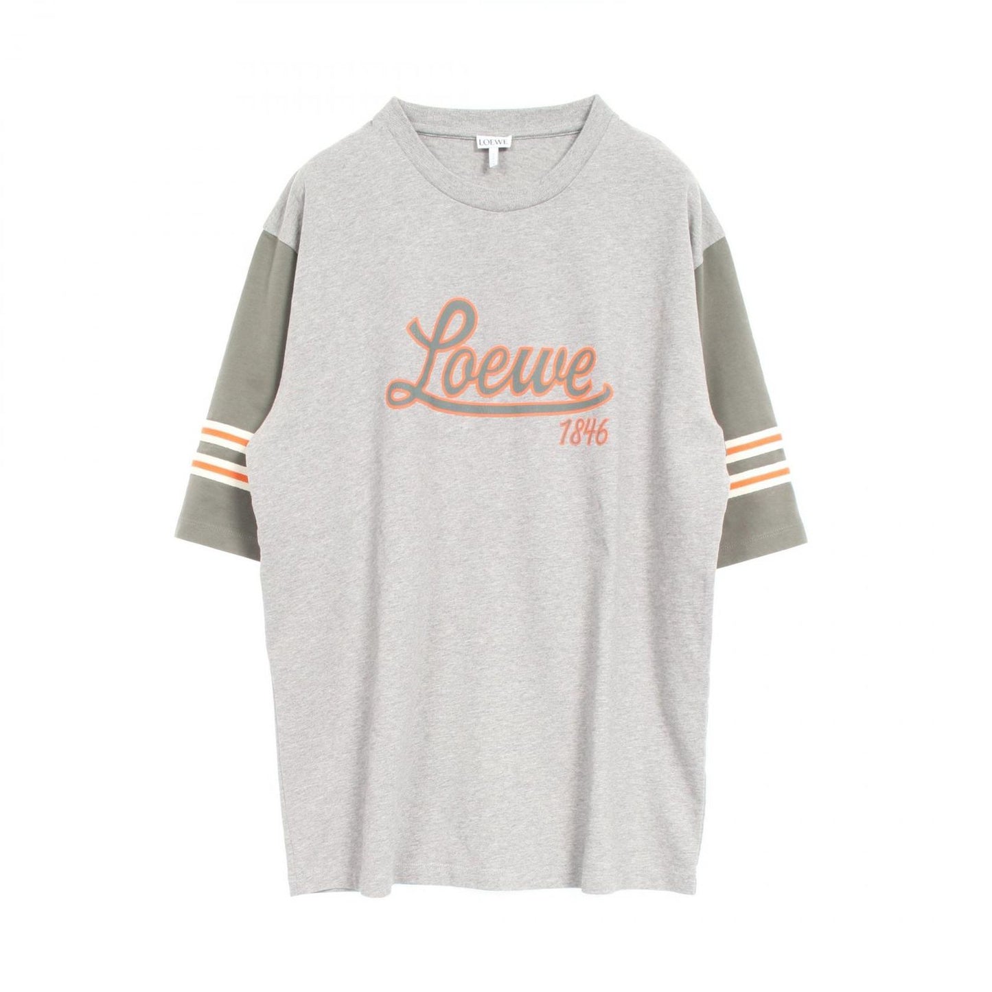 LOEWE Logo Print Cotton T-Shirt in Grey Multicolor - Size XS