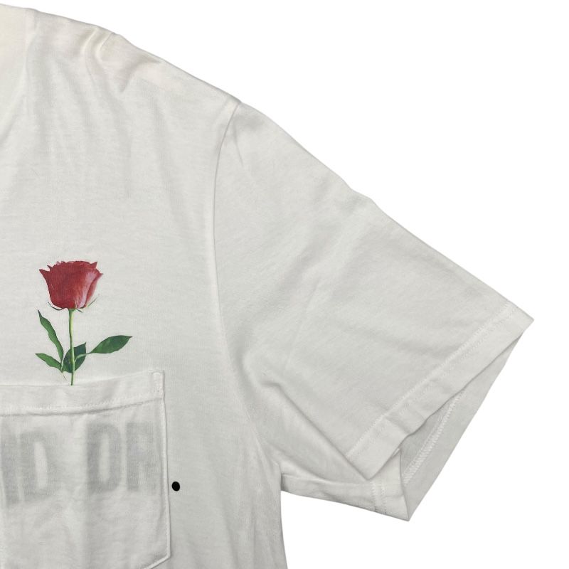 CHRISTIAN DADA White Rose Print Cotton T-Shirt for Men