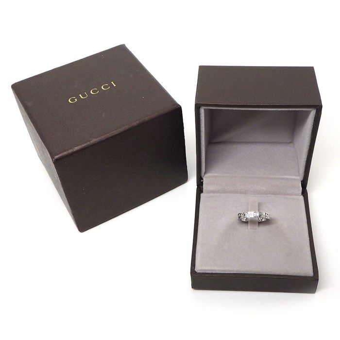 GUCCI Amore Heart Ring with Diamond in K18 White Gold - Size #9