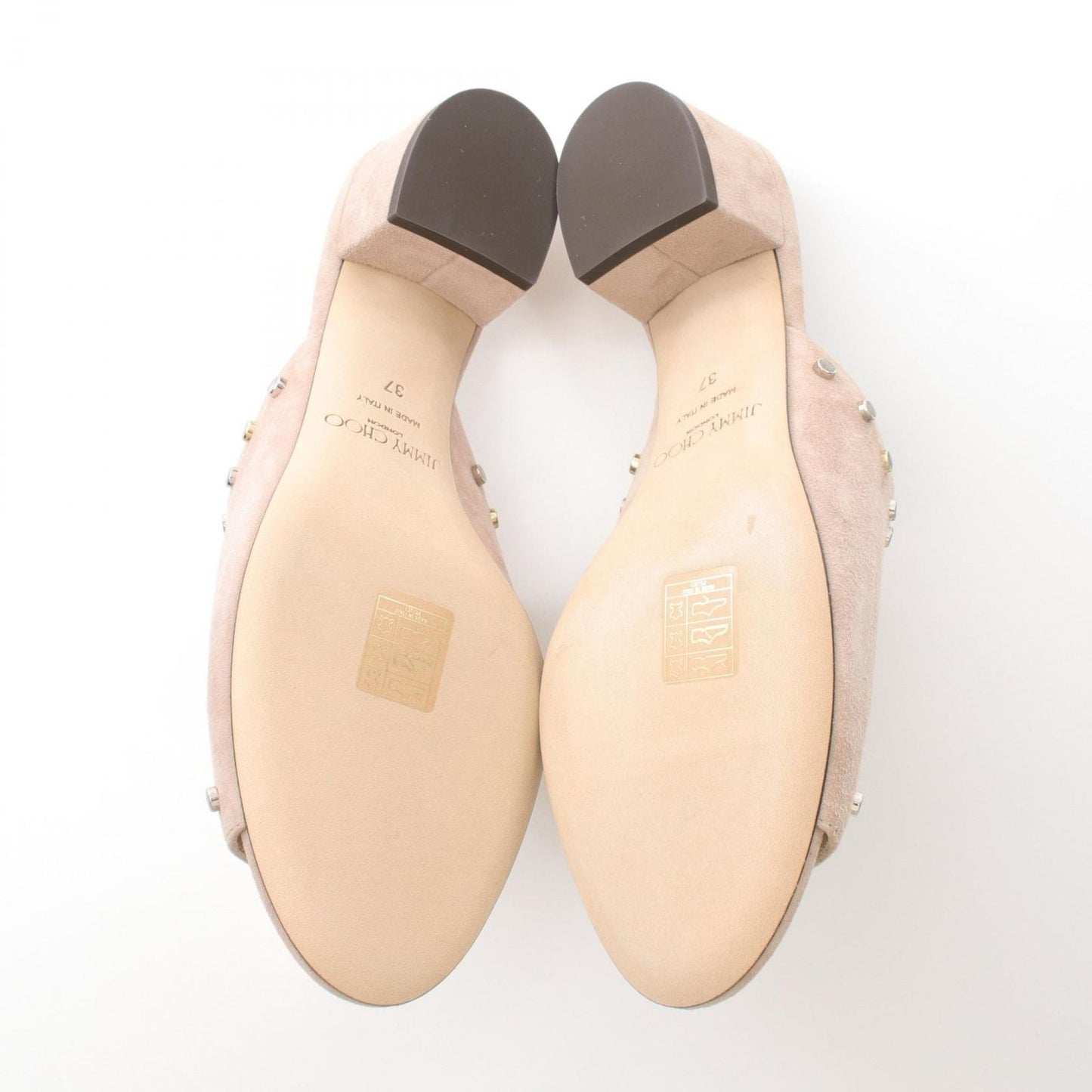 Jimmy Choo Pink Beige Suede Mules - Unworn Luxury Sandals