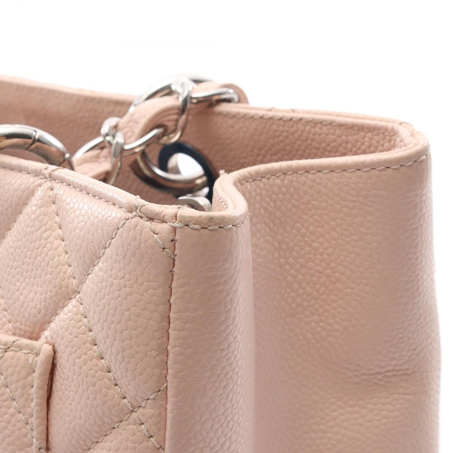 CHANEL Matelassé Grand Shopping Tote in Baby Pink Caviar Skin