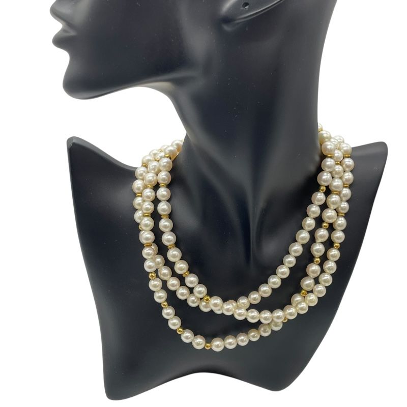 Exquisite K14 Gold Pearl Necklace with Diamond Accents