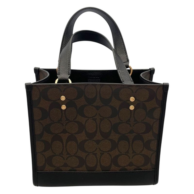 COACH Signature 2WAY Black Canvas & Leather Shoulder Bag