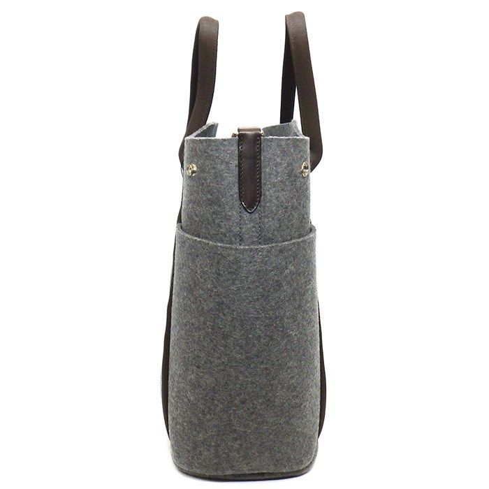 HERMES Sac de Pansage Gloom2 Tote Bag - Exquisite Gray Wool & Leather