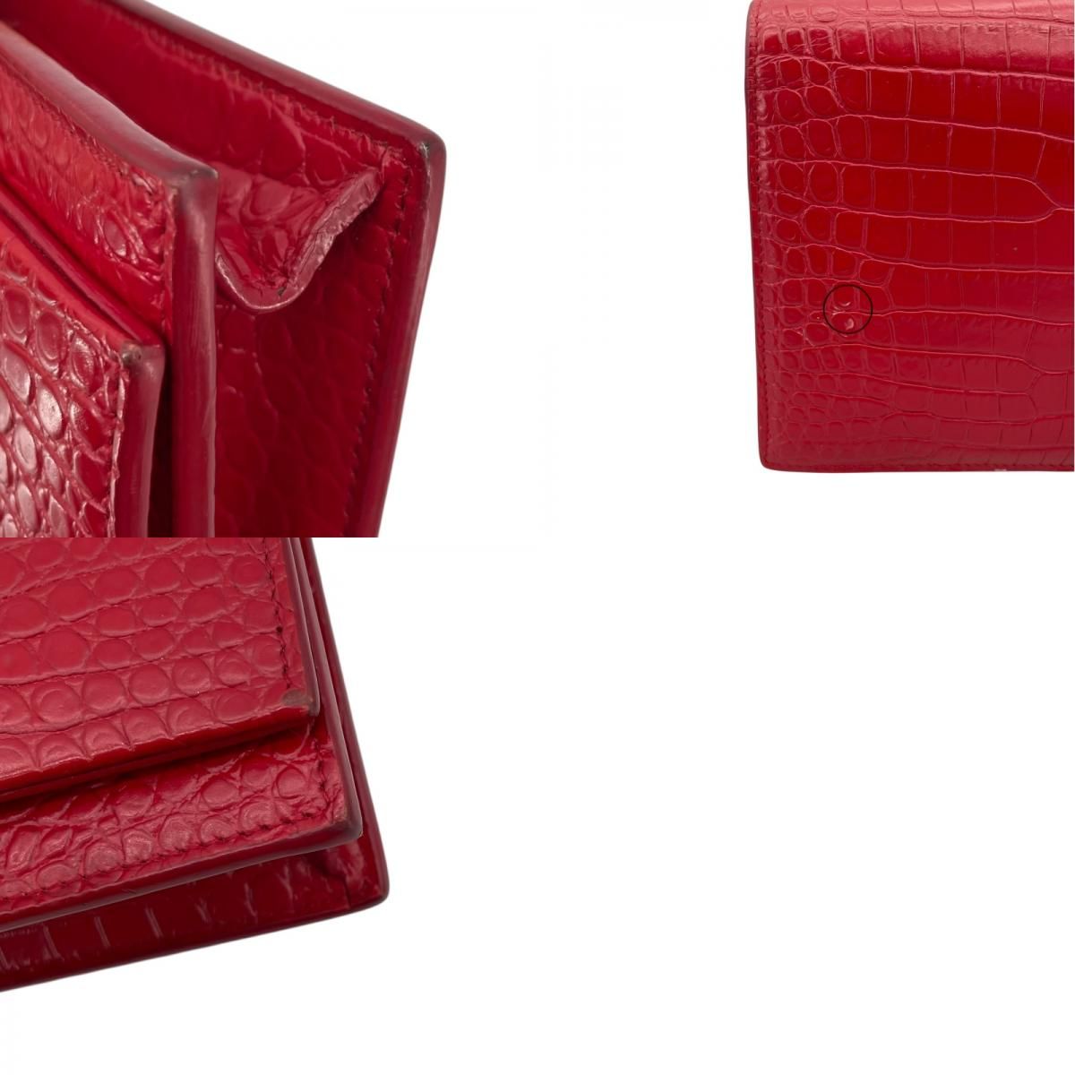 SAINT LAURENT Kate Chain Wallet in Red with Silver Hardware