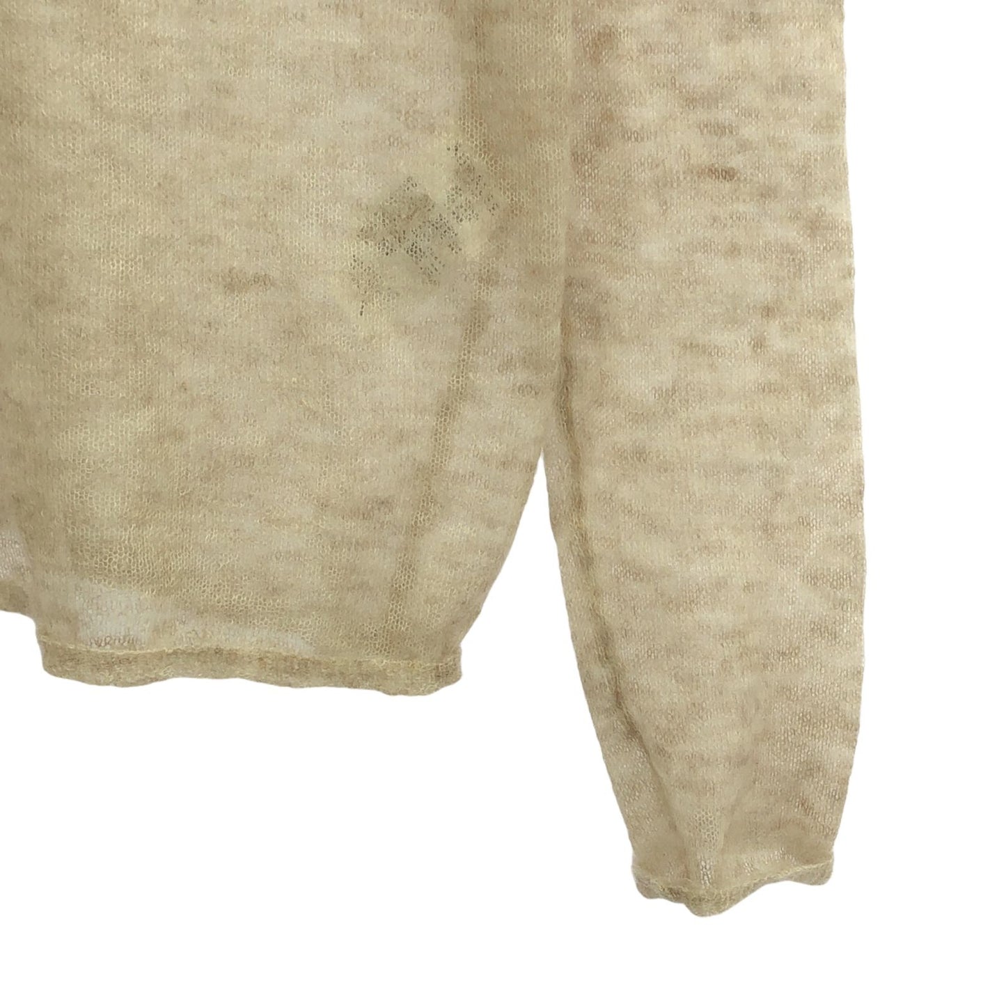 AURALEE Kid Mohair Sheer Knit Boat Neck in Beige - Exquisite Craftsmanship