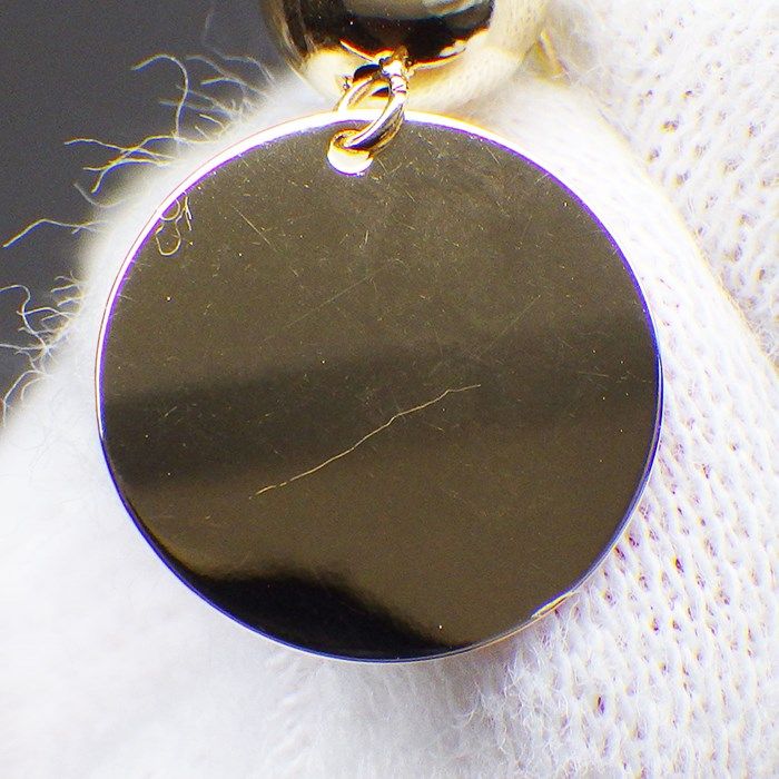 K18YG Circle Plate Ball Earrings - Exquisite Japanese Craftsmanship