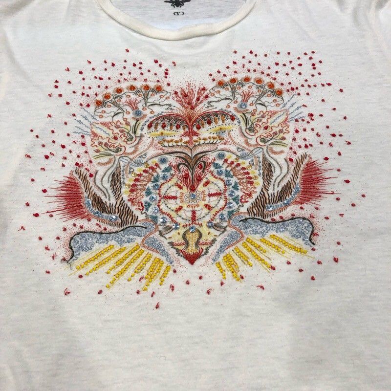 Christian Dior Cream Cotton T-Shirt for Women - XS