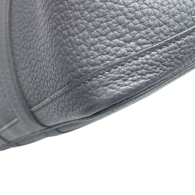 HERMES Garden Party PM Handbag in Blue Nuit with Silver Hardware