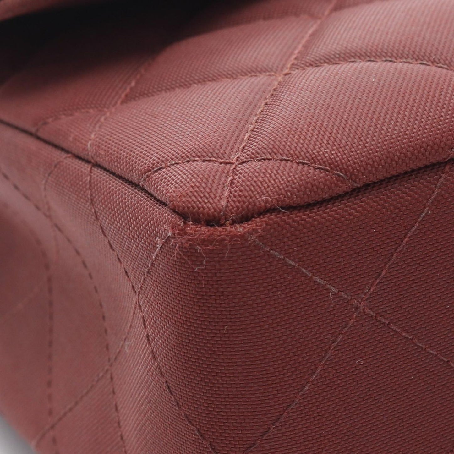 CHANEL Matelassé Single Flap Shoulder Bag in Bordeaux Nylon