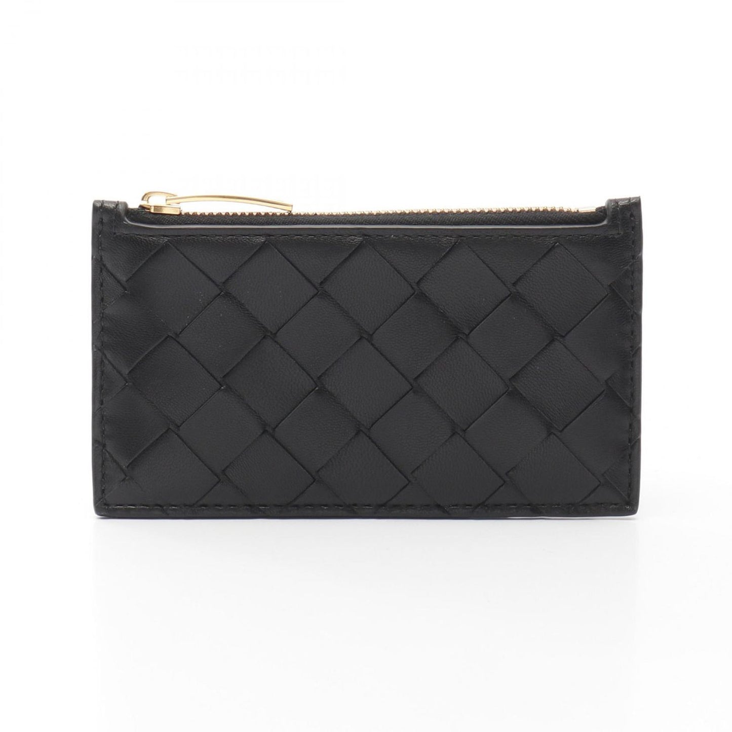 BOTTEGA VENETA Intrecciato Leather Card Case - Black
