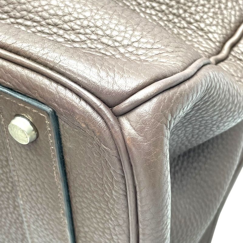 HERMES Ostra Crois 40 Handbag in Chocolate Togo Leather