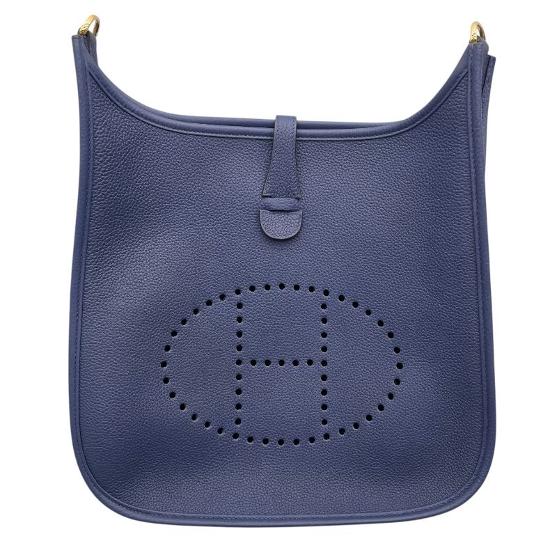 HERMES Evelyne 3GM Z刻 Blue Ankle Togo Shoulder Bag