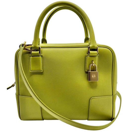 LOEWE Amazona 19 Lime Leather Shoulder Bag with Gold Hardware