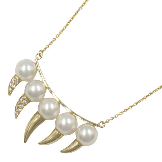 TASAKI Danger Fang Necklace with Pearl and Diamond in 18K Gold