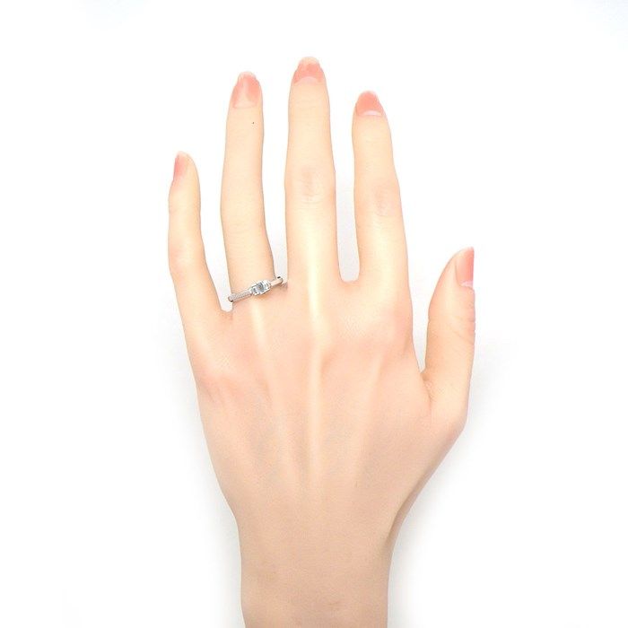 GUCCI Link to Love Baguette Diamond Ring in K18 White Gold