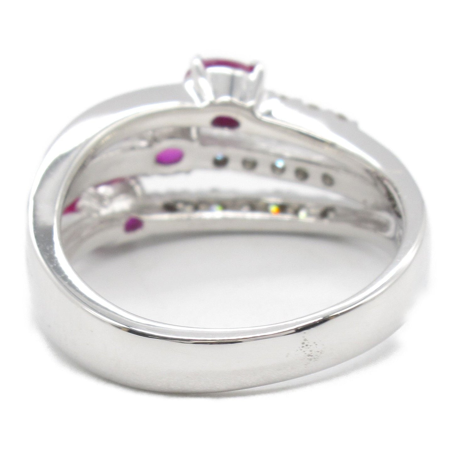 Exquisite Ruby and Diamond Ring in K18 White Gold
