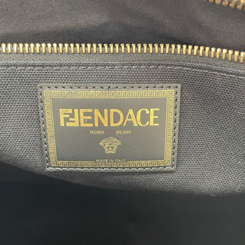 Fendi Fendache Tote 7VA558 Black Canvas - Exclusive Men's Tote Bag