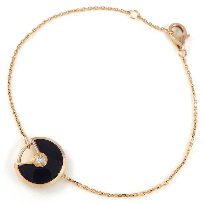 Cartier Amulet XS Bracelet in Onyx & Diamond - K18 Pink Gold