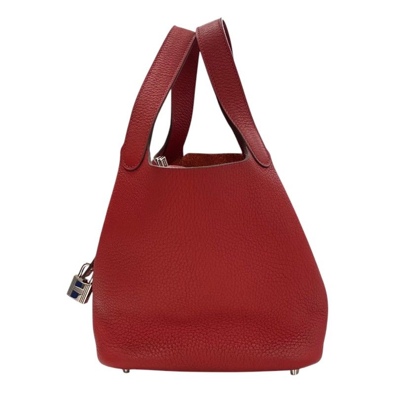 HERMES Picotin Lock PM in Rouge ZAC with Silver Hardware