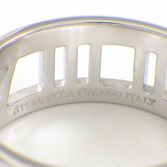 Tiffany & Co. Atlas Open Ring with 3 Diamonds in 18K White Gold