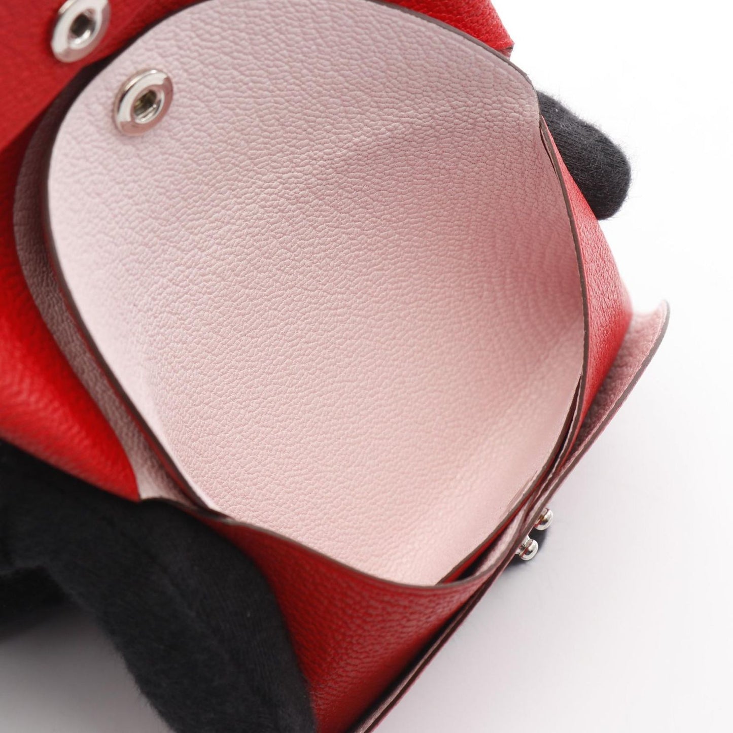 HERMES Calvi Duo Coin Case in Rouge de Coeur/Rose Darlene - Unused