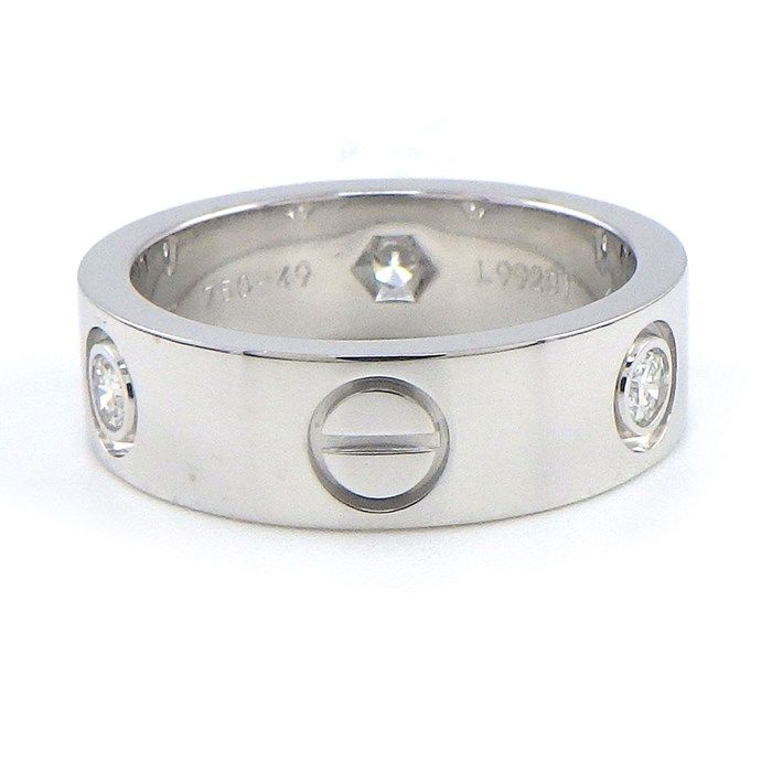 Cartier Love Ring Classic Model with Diamonds in 18K White Gold