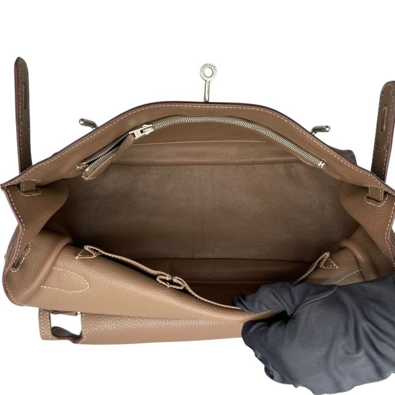 HERMES Gypsière 34 in Etoupe with Silver Hardware - Exquisite Craftsmanship