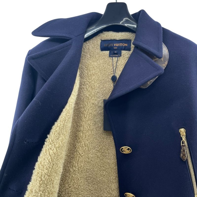 Louis Vuitton Navy Wool Cashmere Coat - Exquisite Craftsmanship