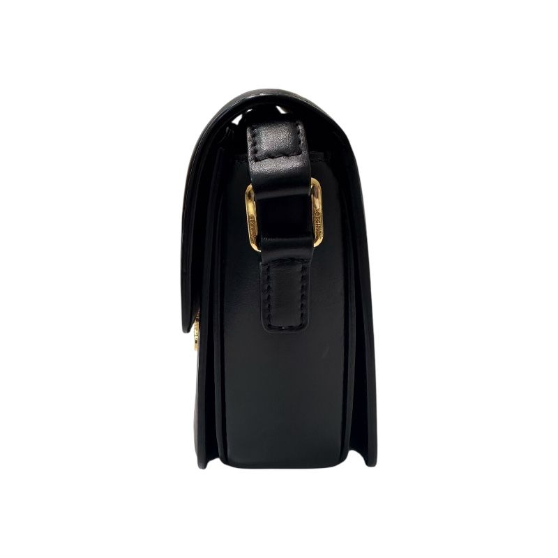 CELINE Teen Triomphe Black Canvas Shoulder Bag - Timeless Elegance