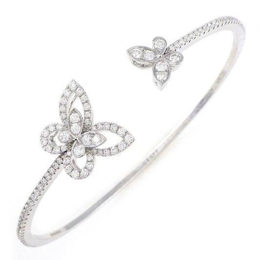 Graff Butterfly Silhouette Open Bangle with Diamonds - K18WG