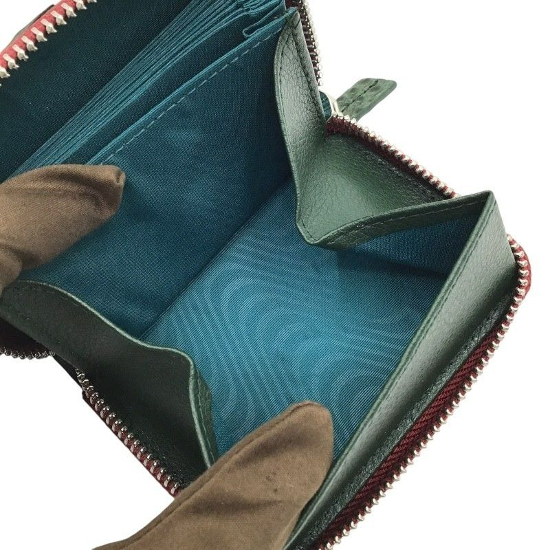 Exquisite Green Crocodile Leather Round Zipper Card Case