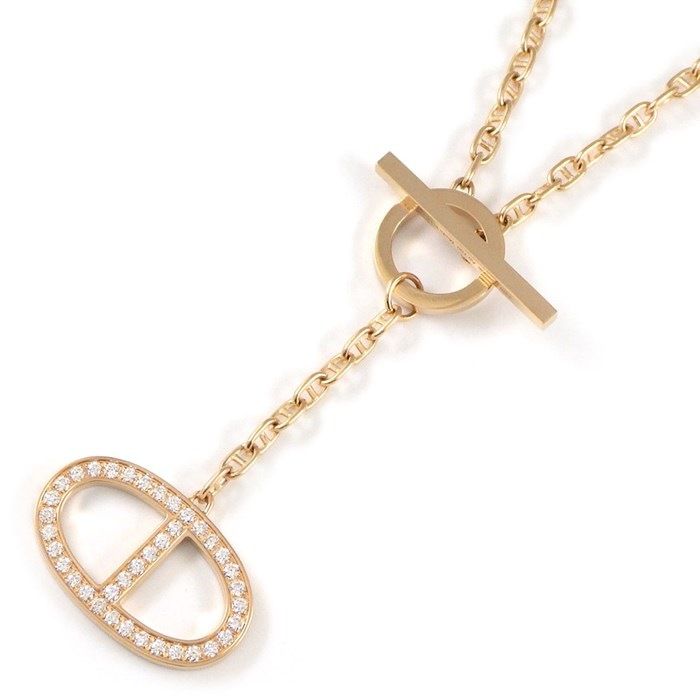 HERMES Chaine d'Ancre Contour GM Necklace with Diamonds